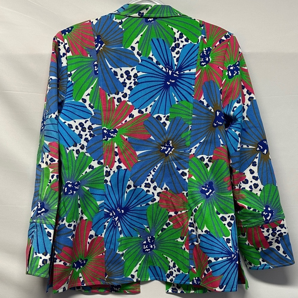 NWT Vintage 80s/90s Harve Benard Floral Blazer Jacket Hot Pink Lined 14 - Picture 3 of 3